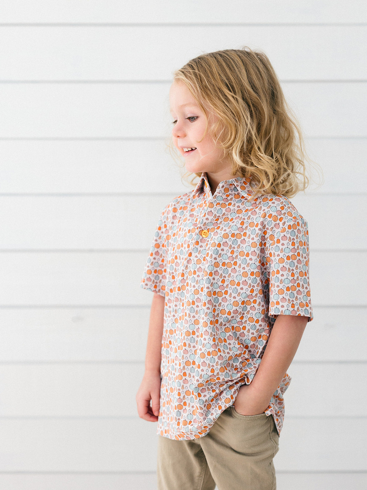 Orange Pumpkin Boys' Polo