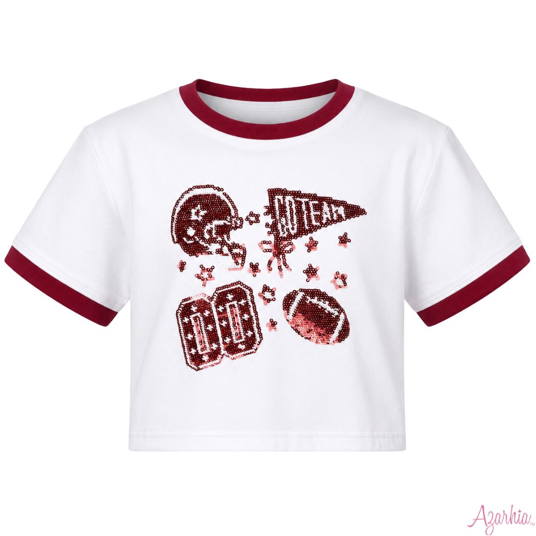 Sequin Football Elements Boxy