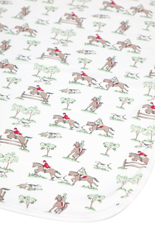 EQUESTRIAN CHASE RECEIVING BLANKET