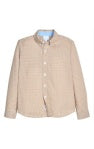 Button Down Shirt - Khaki Gingham