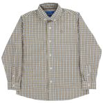 BUTTON DOWN SHIRT-PECAN PLAID