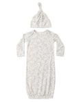 Bamboo Baby Gown + Hat Set - Cloud Floral