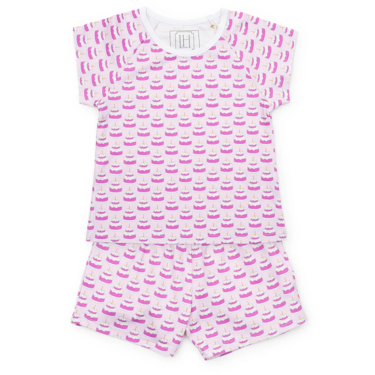 Emery Girls Short Set - Birthday Cake Pink