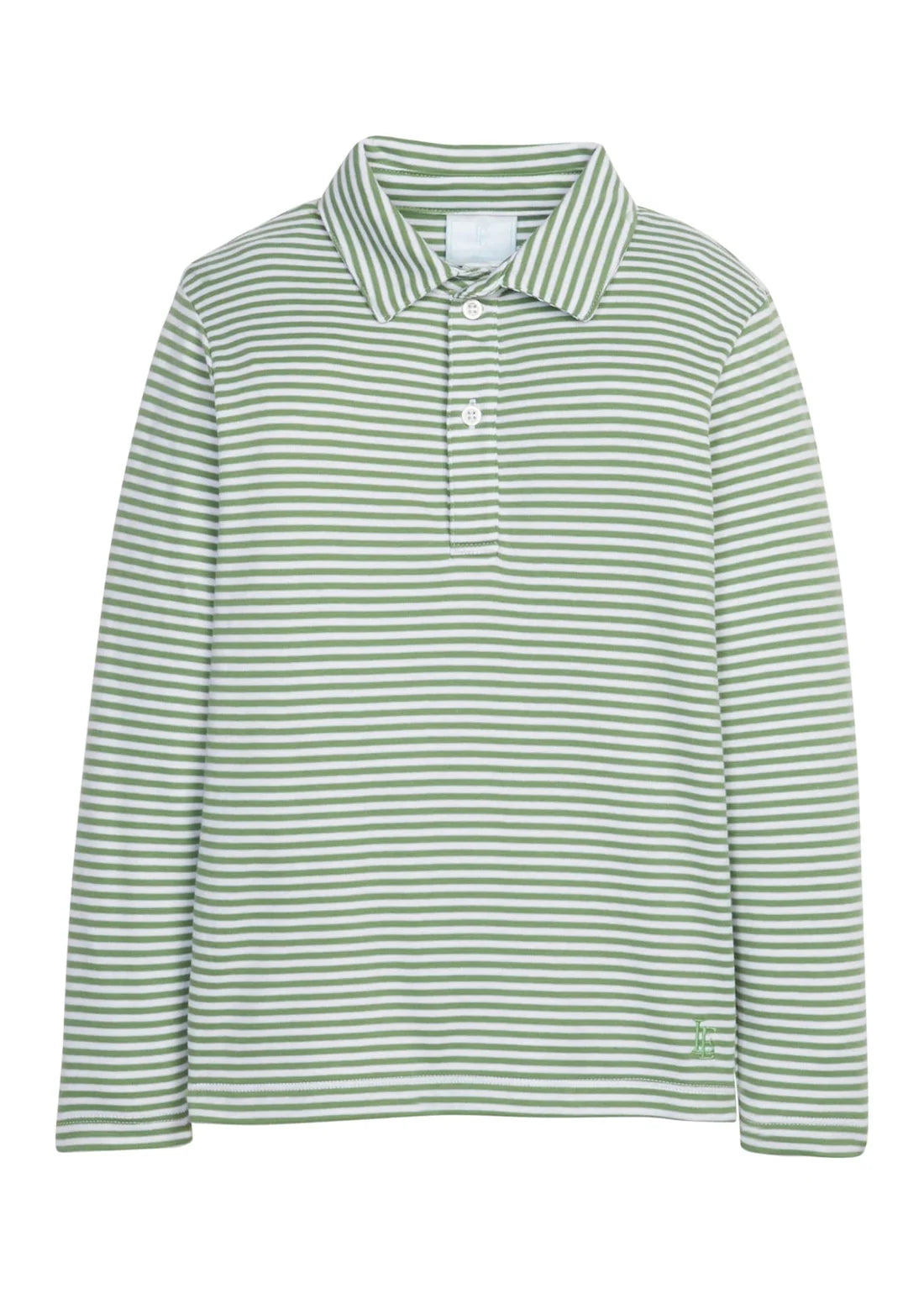 Long Sleeve Polo - Watercress Stripe