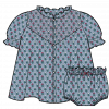 Baby Girls Lucia Dress Set - Light Blue Carnation