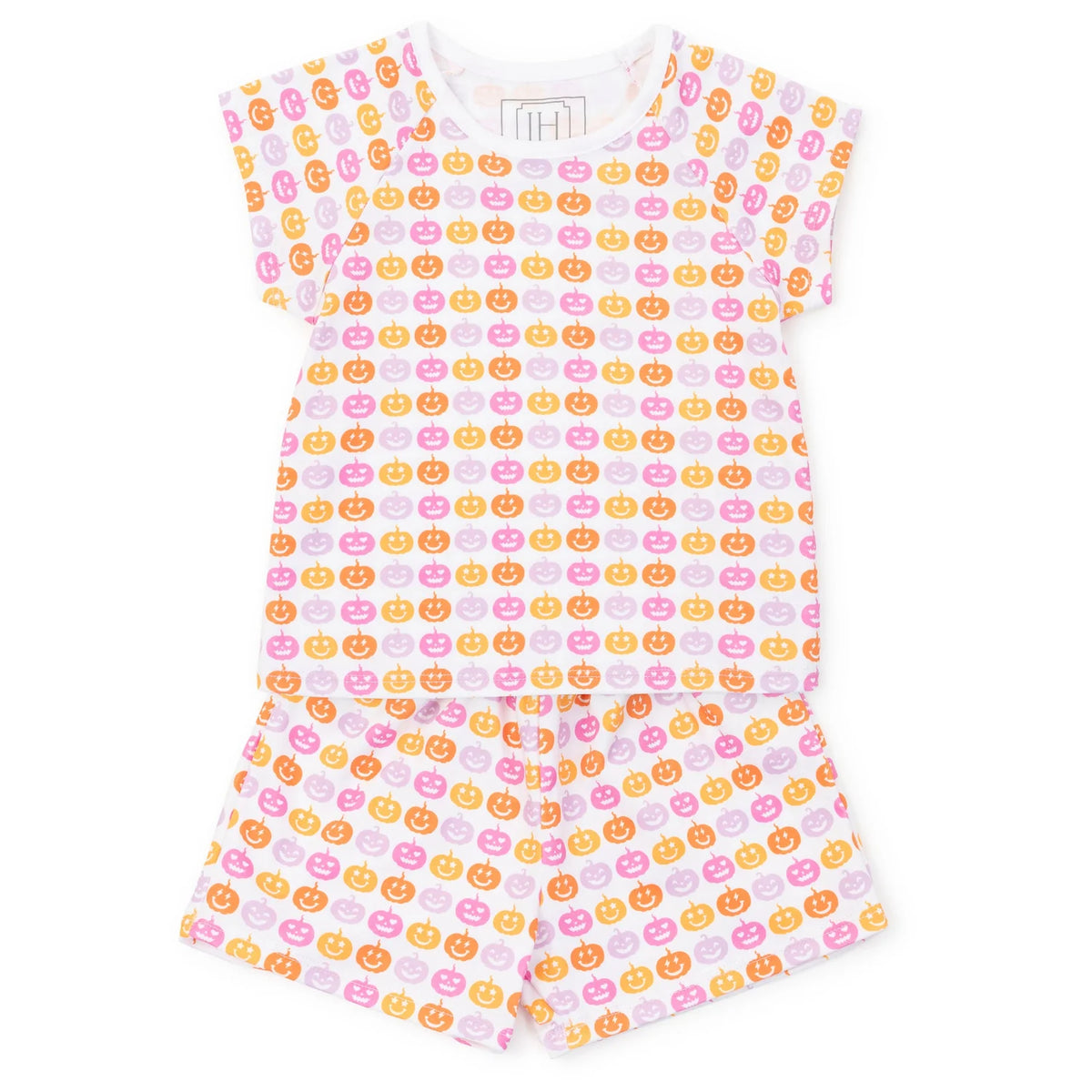Emery Girls' Short Set - Preppy Pumpkins Bright