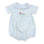 ANDERSON BUBBLE - POINTER PLAID W/ POINTER AND PHEASANT EMBROIDERY & BLUE WOOL