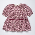 GIRLS MARIBELLE DRESS - BURGUNDY CLIMBING FLORAL