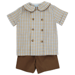 PECAN PLAID W BISON-DRESSY SHORT SET